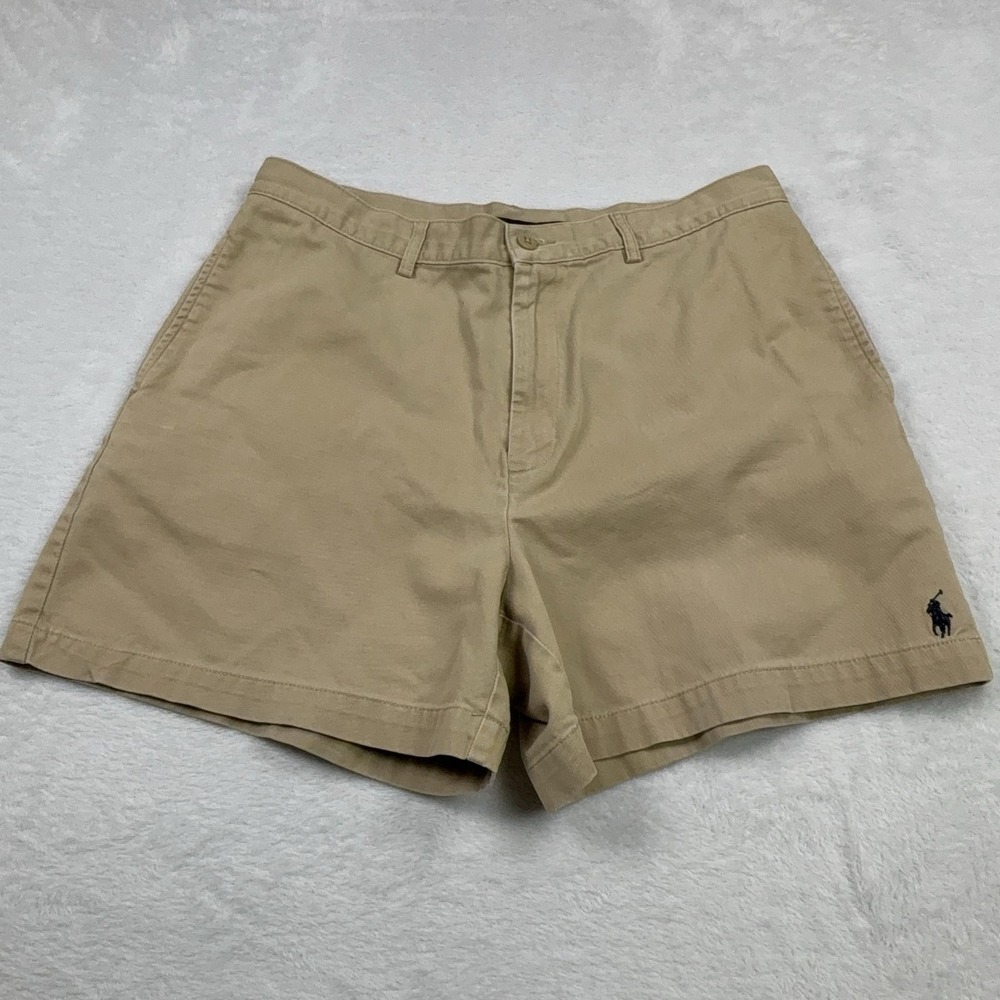 Ralph Lauren Sport Chino Shorts Womens 12 Beige 100% Cotton Twill Pockets